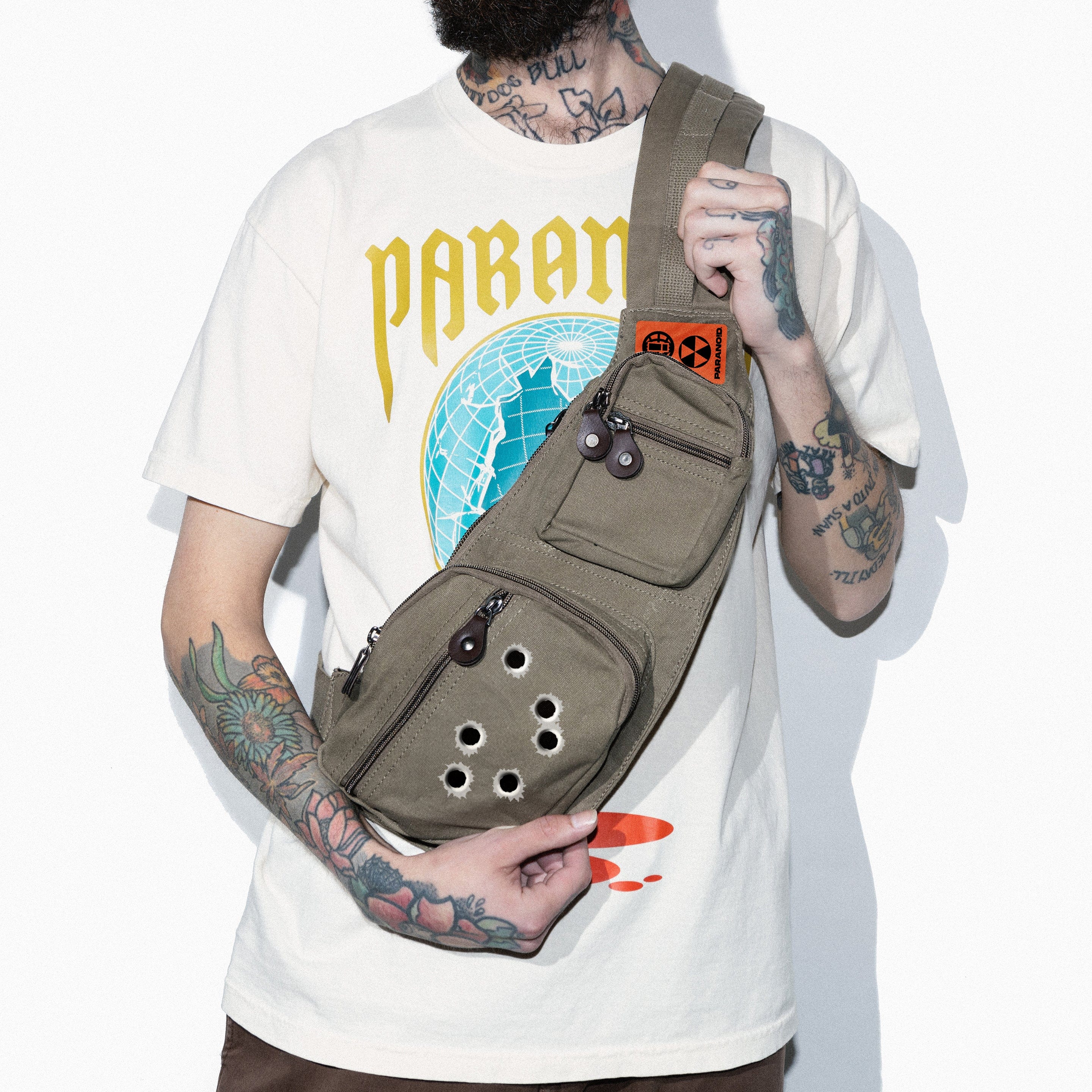 PARANOID CROSSBODY CANVAS SLING BAG