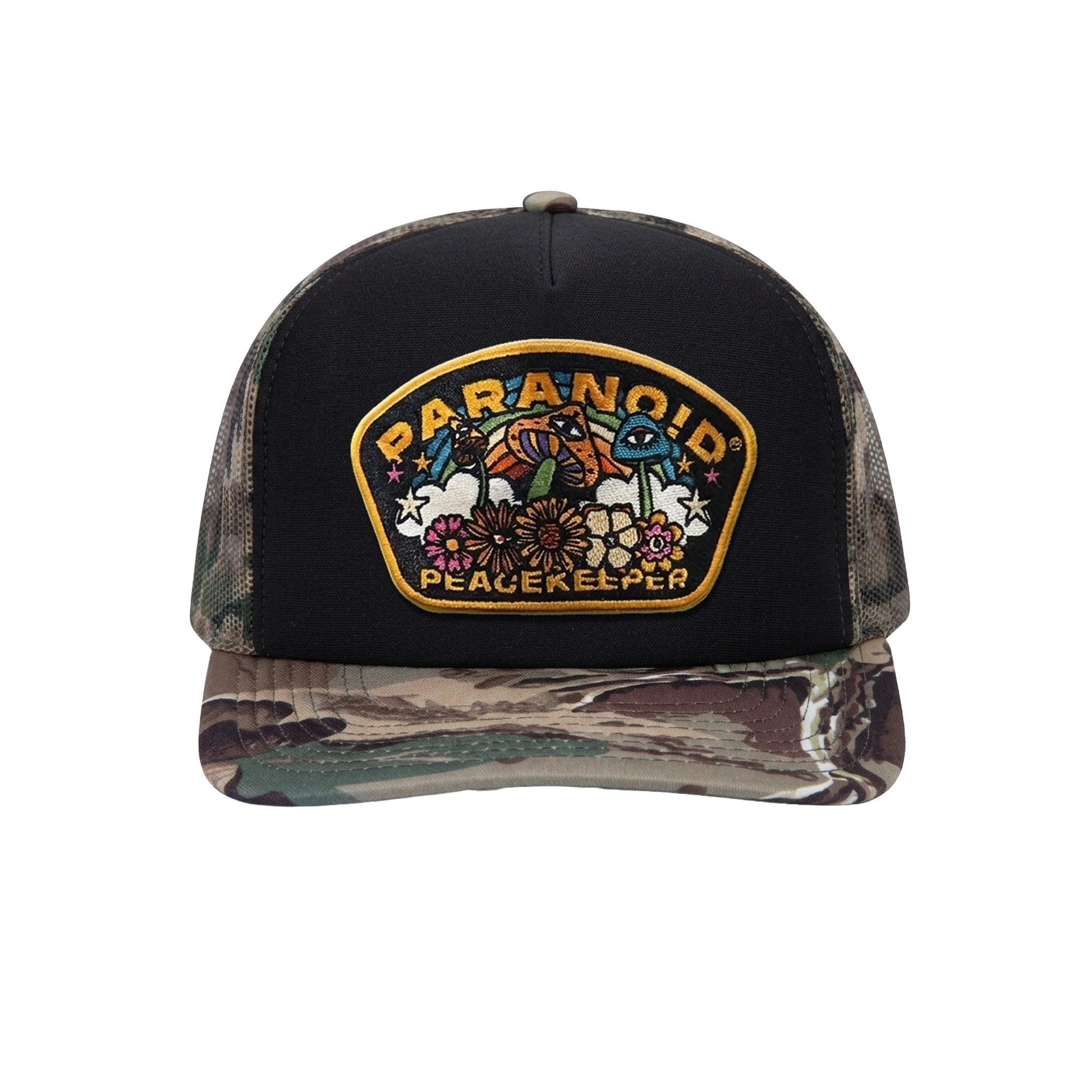 PEACEKEEPER CAMO BRIM TRUCKER HAT