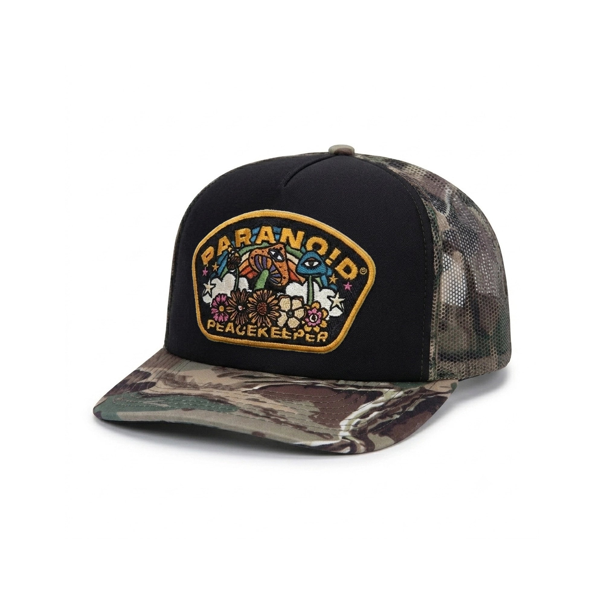 PEACEKEEPER CAMO BRIM TRUCKER HAT
