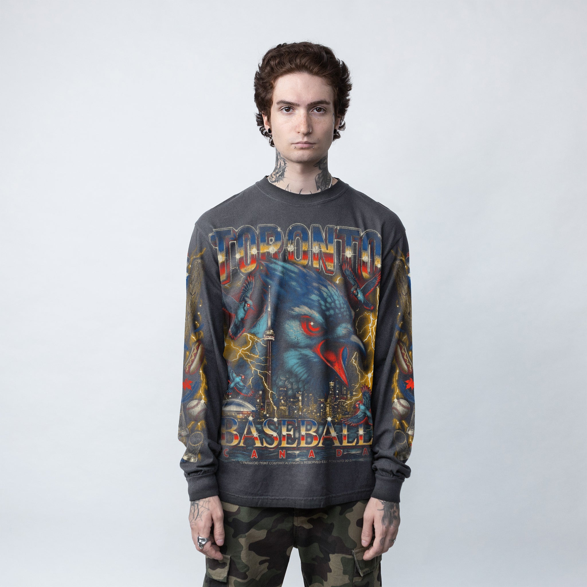 TORONTO BASEBALL PREMIUM LONG SLEEVE T-SHIRT (Vintage Black)