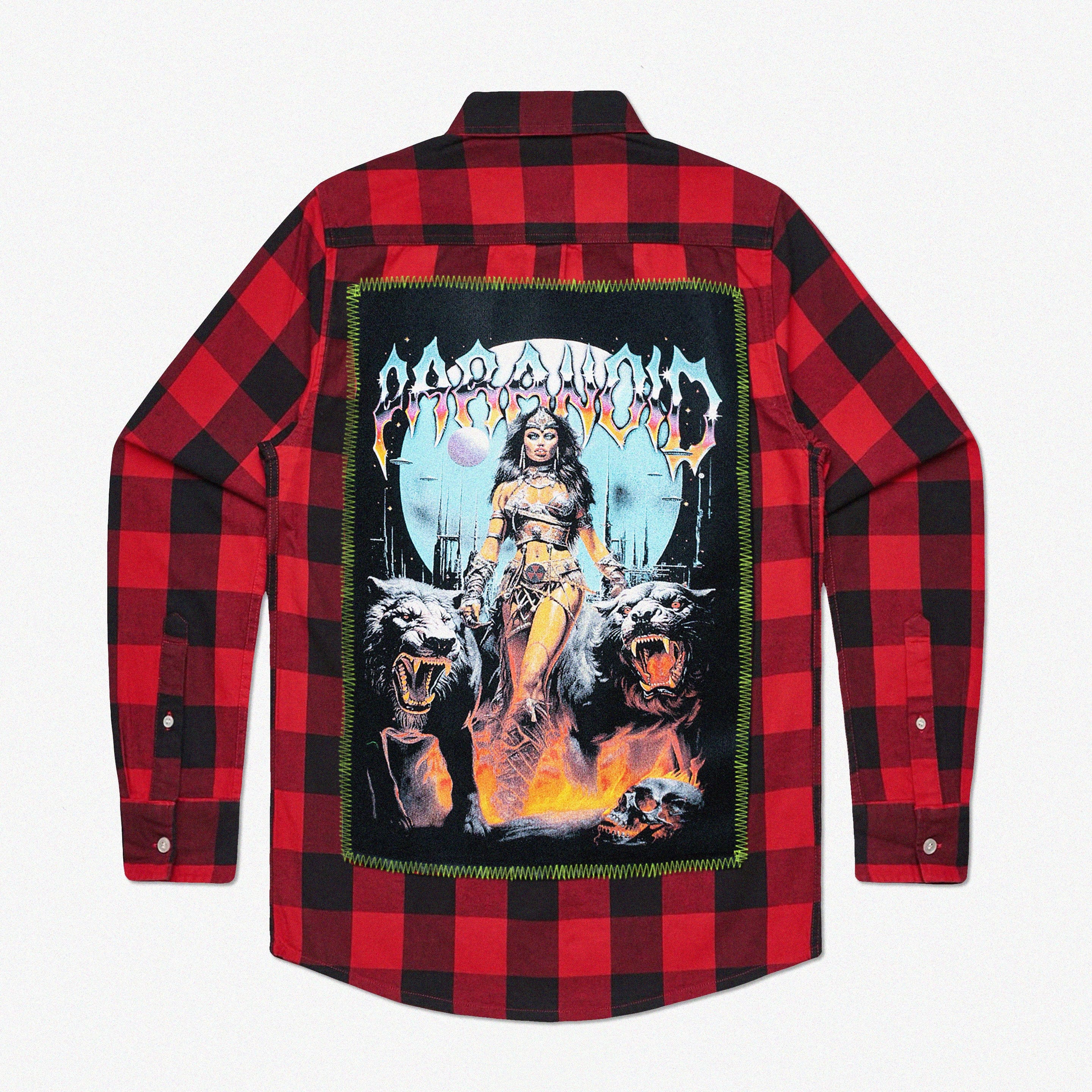 PARANOID PLANET PLAID FLANNEL SHIRT