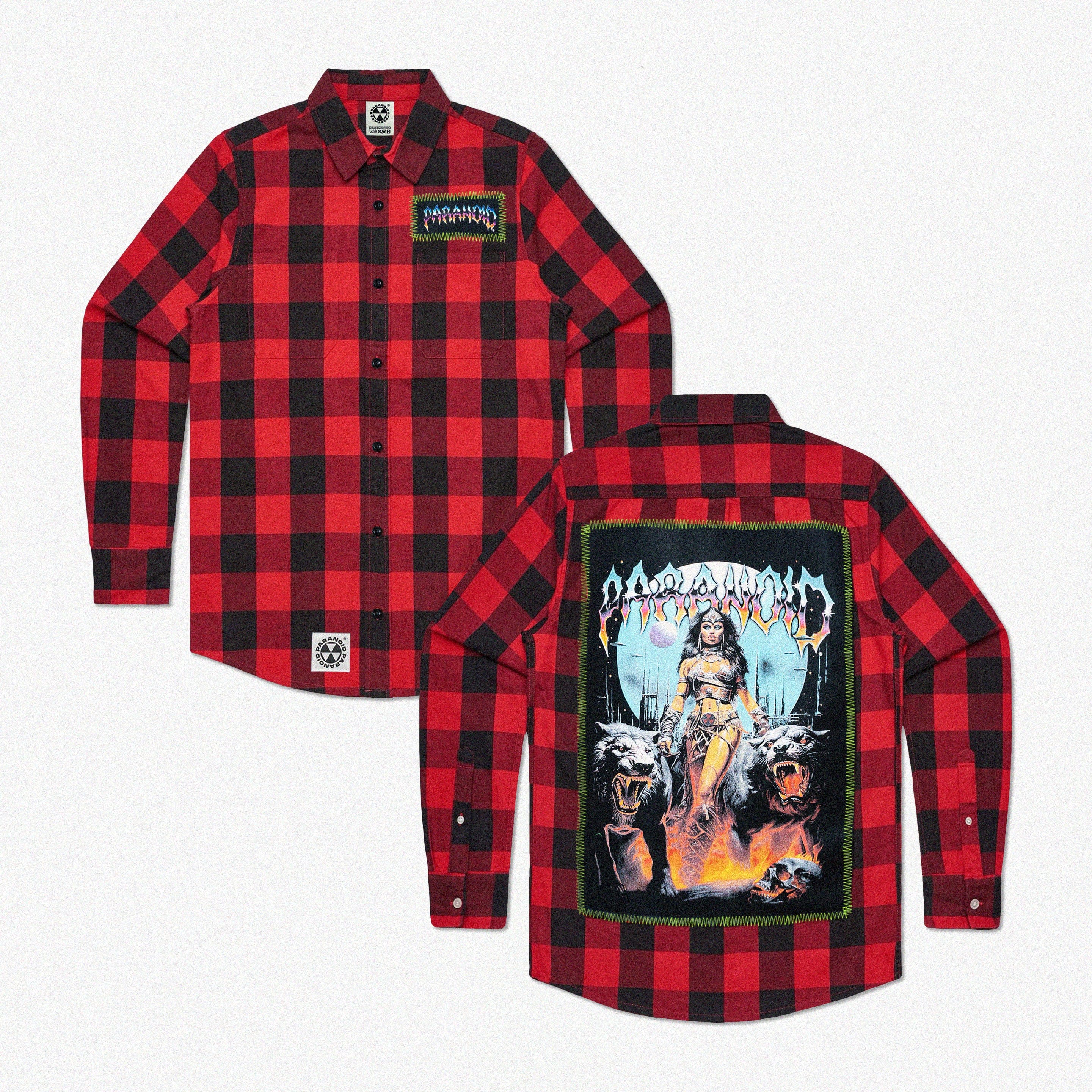 PARANOID PLANET PLAID FLANNEL SHIRT