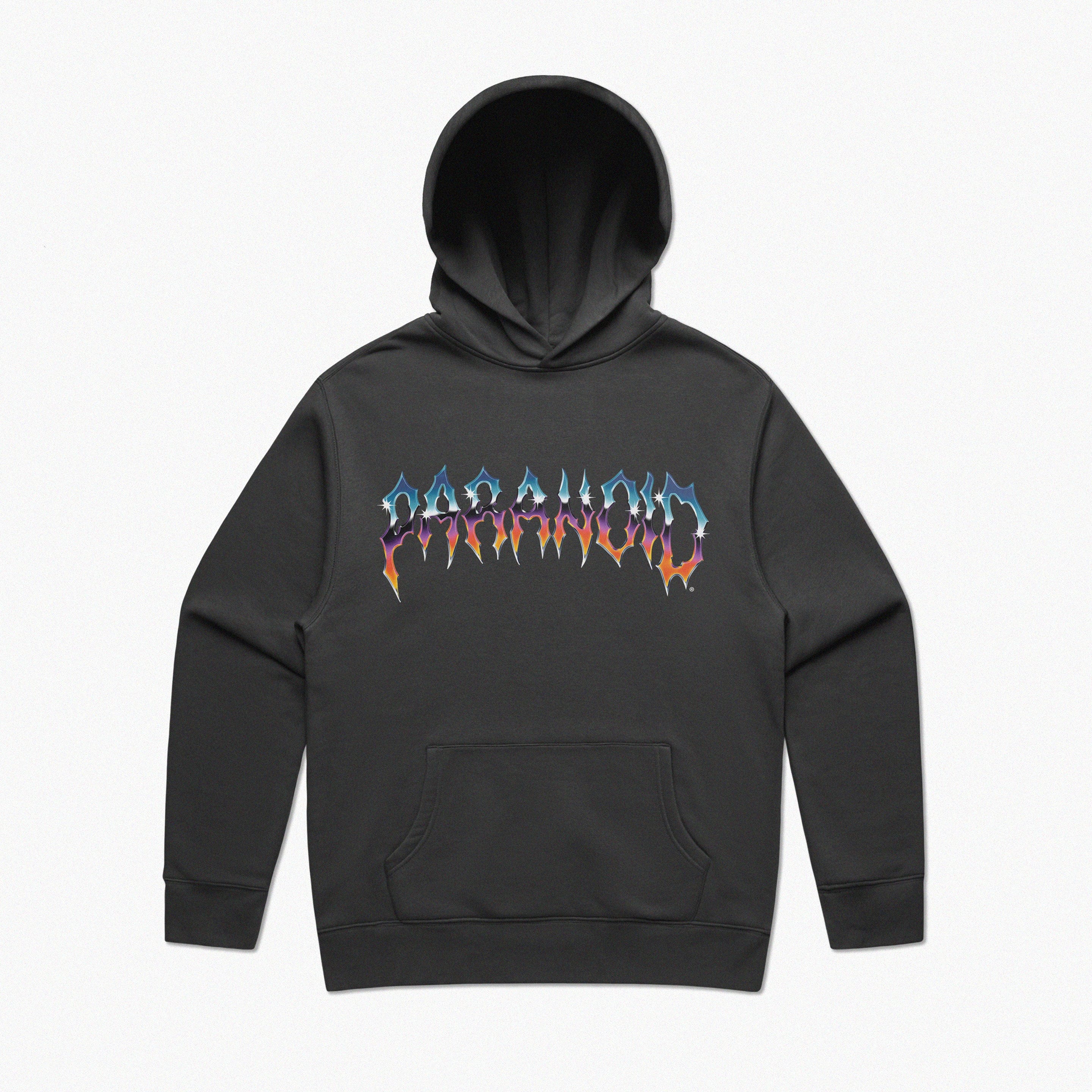 PARANOID PLANET PREMIUM HEAVY VINTAGE BLACK HOODIE